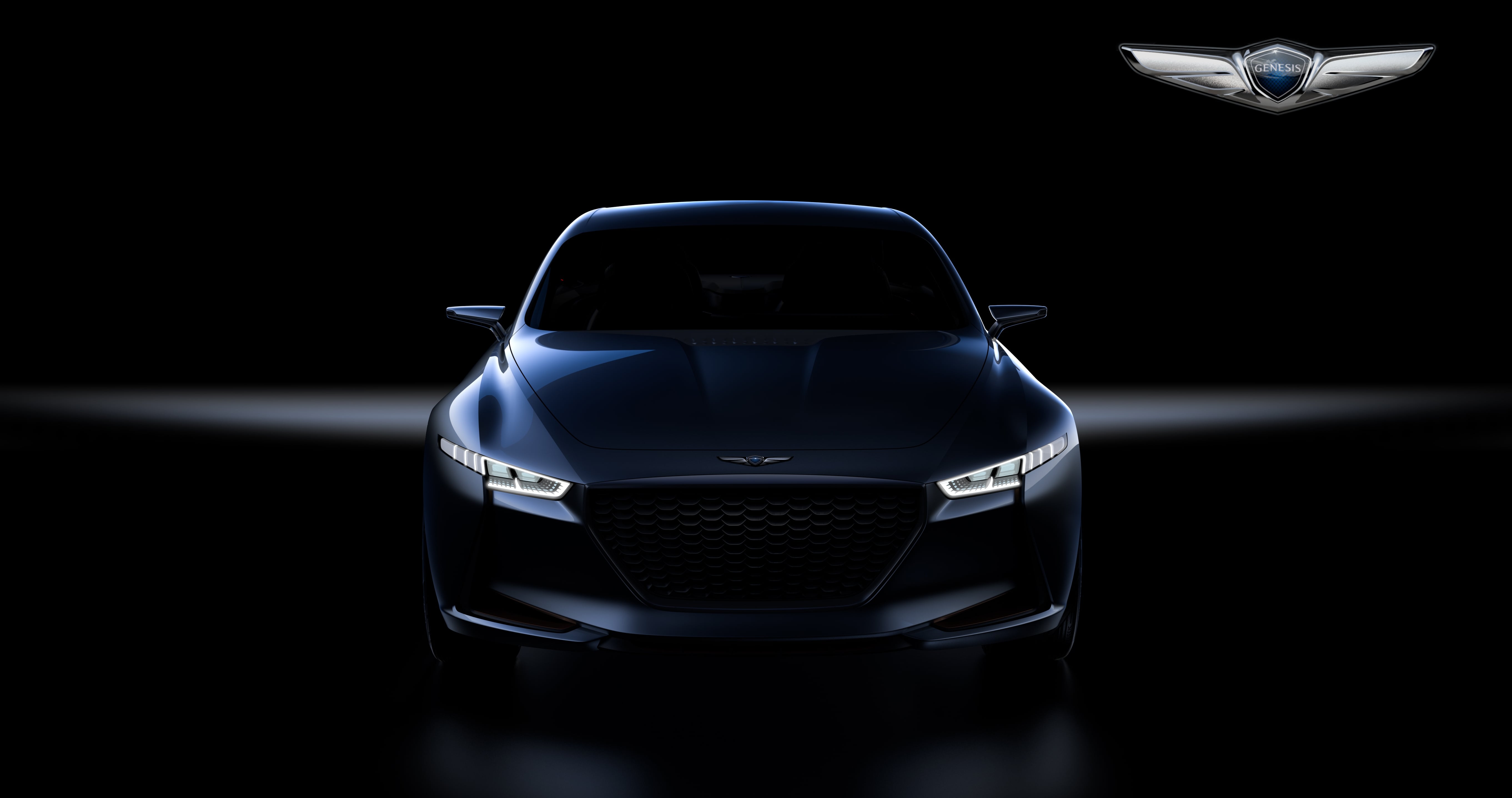 Premium car. Genesis g70 в темноте. Хендэ Генезис на черном фоне. Заставки Дженезис. Genesis обои на рабочий стол.